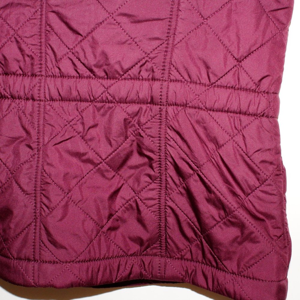 Talbots Maroon Quilted Fleece-Lined Vest - Picture 14 of 16